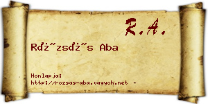 Rózsás Aba névjegykártya
